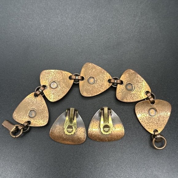 VINTAGE COPPERCRAFT BRACELET AND EARRING SET-EXCELLENT - Picture 5 of 5